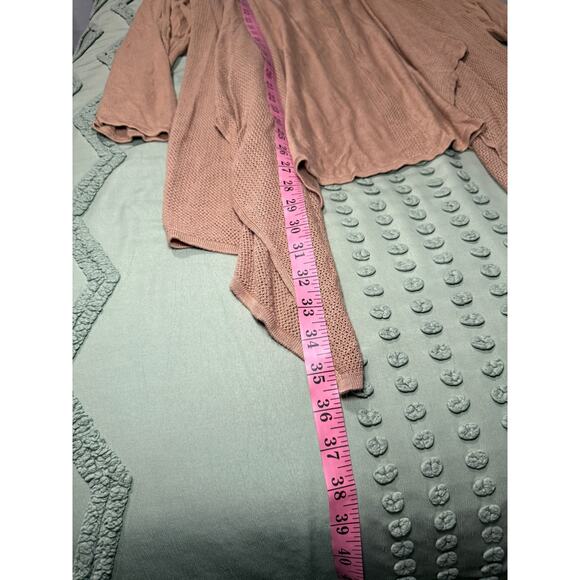 Magaschoni tan drape open front cardigan lagenlook minimalist contemporary - Picture 6 of 7